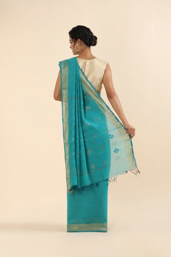 Sky Blue Color Silk Linen Saree