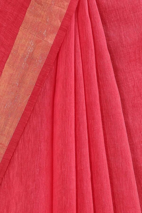 Pink Color Silk Linen Saree